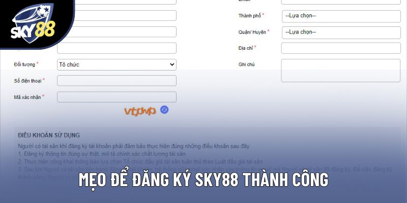 Mẹo để đăng ký Sky88 thành công Mẹo để đăng ký Sky88 thành công
